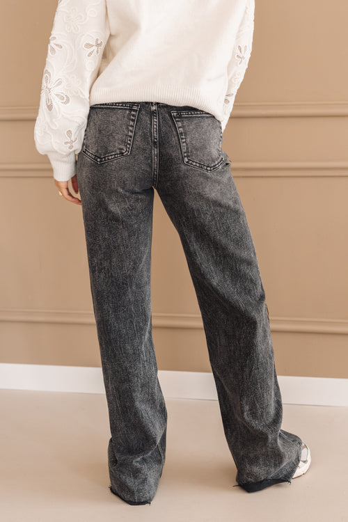 By Hilke Wide Leg Jeans Dark Grey