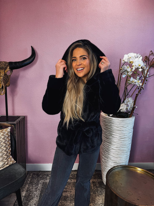 By Hilke Furry Coat Maeve Black