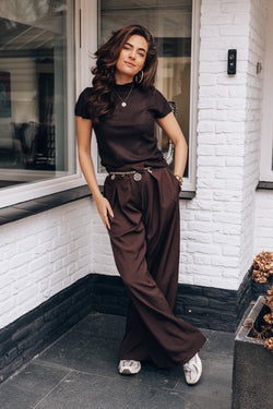 By Hilke Baggy Pantalon Zufan Chocolate