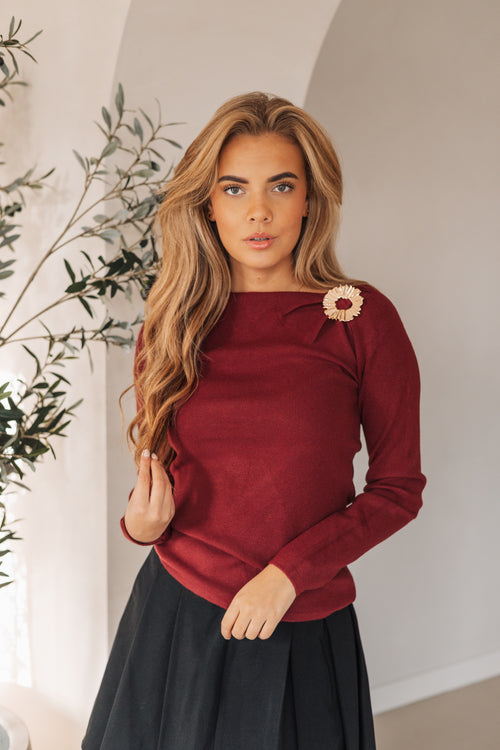 By Hilke Knit Ise Bordeaux