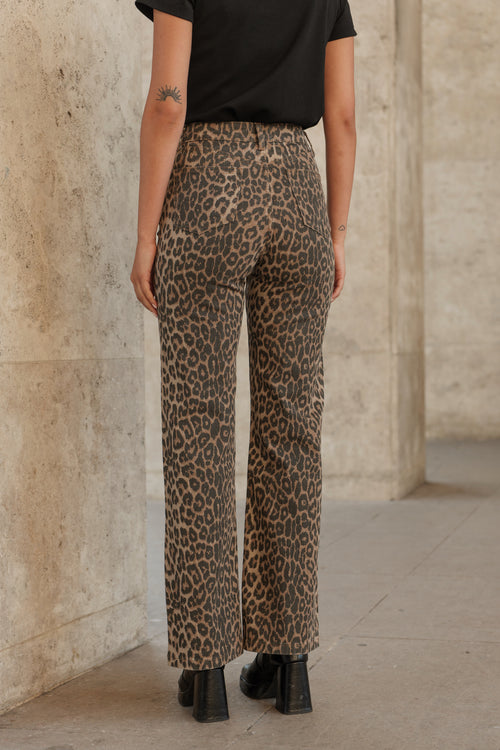 By Hilke Straight  Leg Leopard Jeans