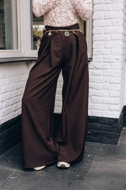 By Hilke Baggy Pantalon Zufan Chocolate