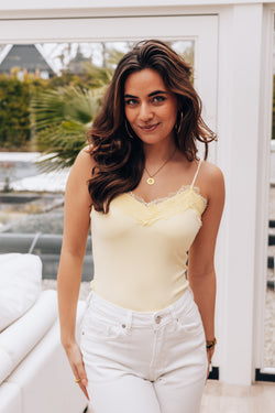 By Hilke Lace Top Roos Yellow