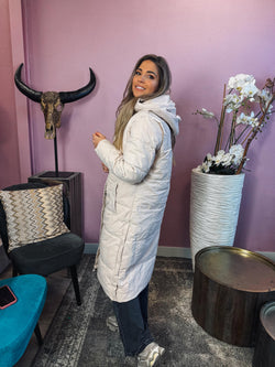 By Hilke Guusje Puffer Trench Coat Taupe