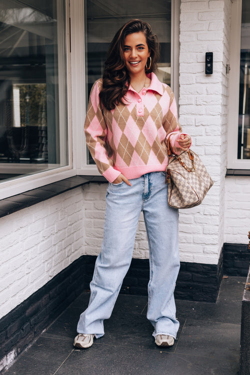 By Hilke Daisy Sweater Pink