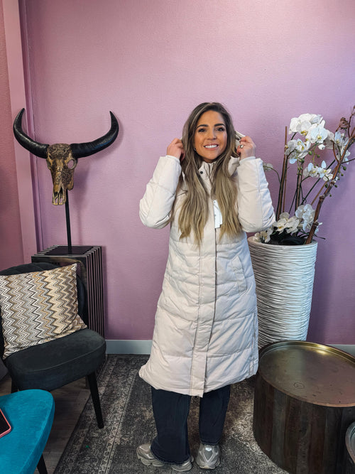 By Hilke Guusje Puffer Trench Coat Taupe