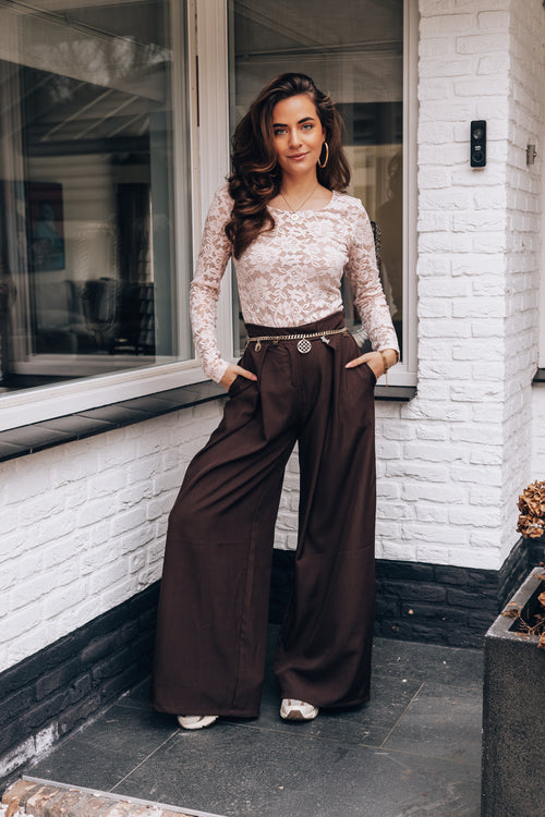By Hilke Baggy Pantalon Zufan Chocolate