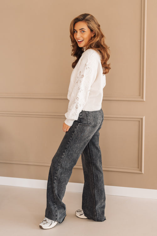 By Hilke Wide Leg Jeans Dark Grey