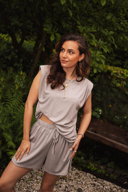 By Hilke Short Set Lizzy Taupe