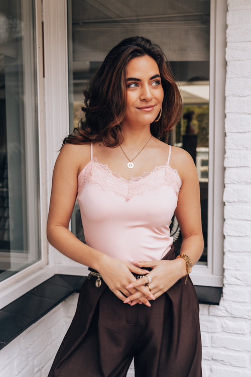 By Hilke Lace Top Roos Pink