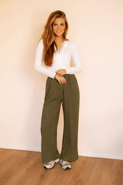 By Hilke Pants Sara Army Green