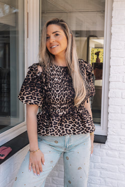 By Hilke Blouse Leopard Bo
