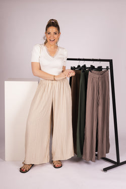 By Hilke Pants Plien Beige