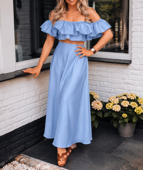 By Hilke Satin Set Blue