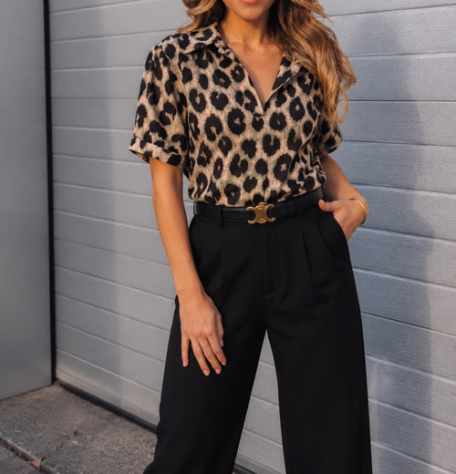 By Hilke Leopard Blouse