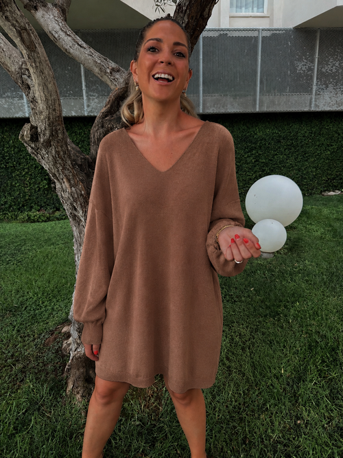By Hilke Sweater Dress Camel