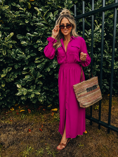 By Hilke Maxi Dress Fuchsia