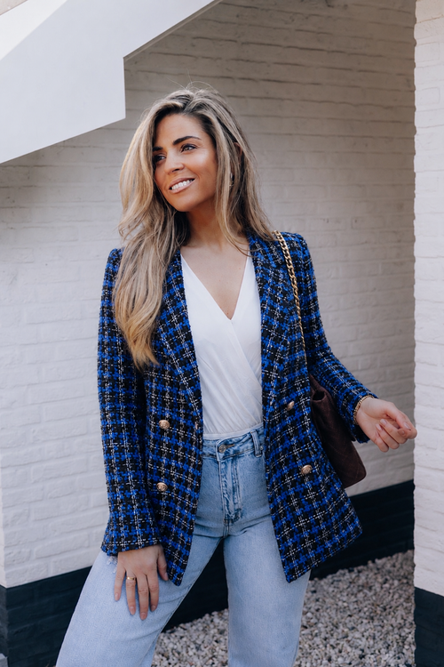 By Hilke Check Blazer Blue