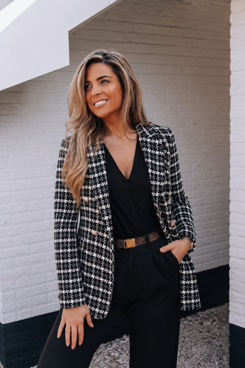 By Hilke Check Blazer Black