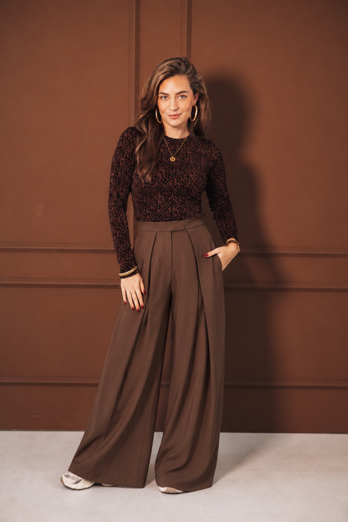 By Hilke Baggy Pantalon Zufan Chocolate