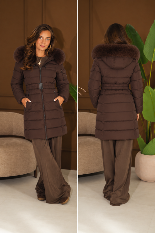 By Hilke Exclusive Belt Coat Choco