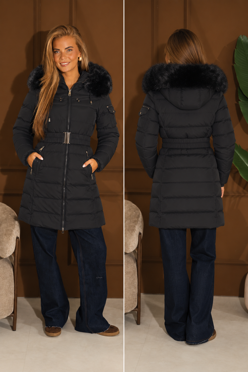 By Hilke Exclusive Belt Coat Black