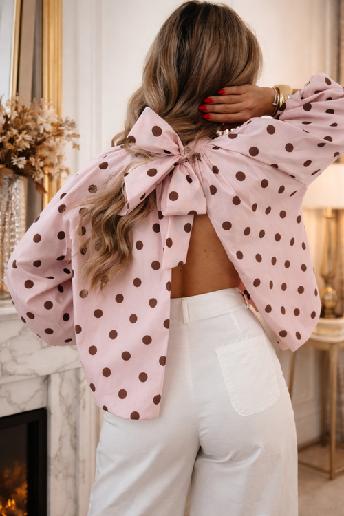 By Hilke Blouse Dots Pink