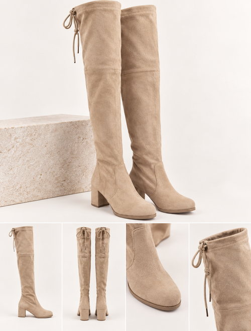 By Hilke Overknee Boots Beige