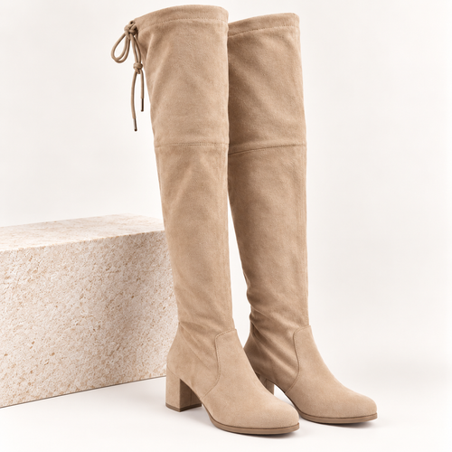 By Hilke Overknee Boots Beige