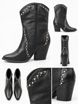 By Hilke Cowboy Boots Black