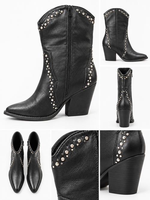 By Hilke Cowboy Boots Black