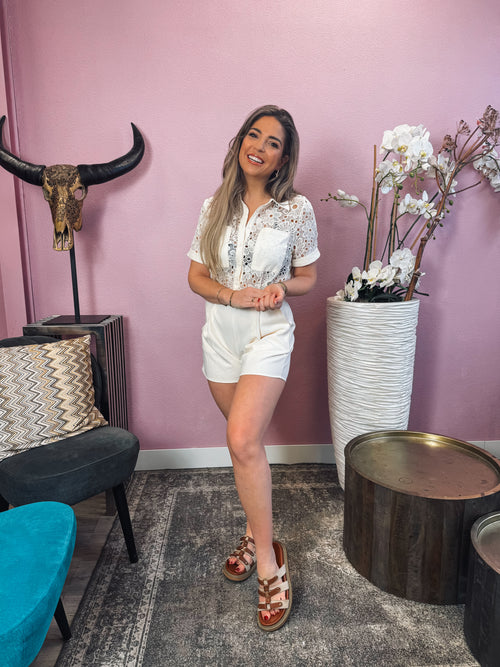 By Hilke Playsuit Eliza Beige