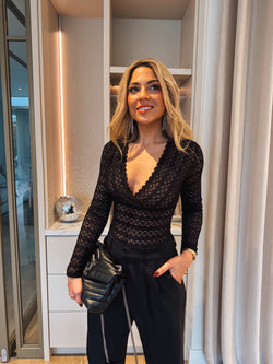 By Hilke Lace Body Mae Black/Beige (Pre-order)