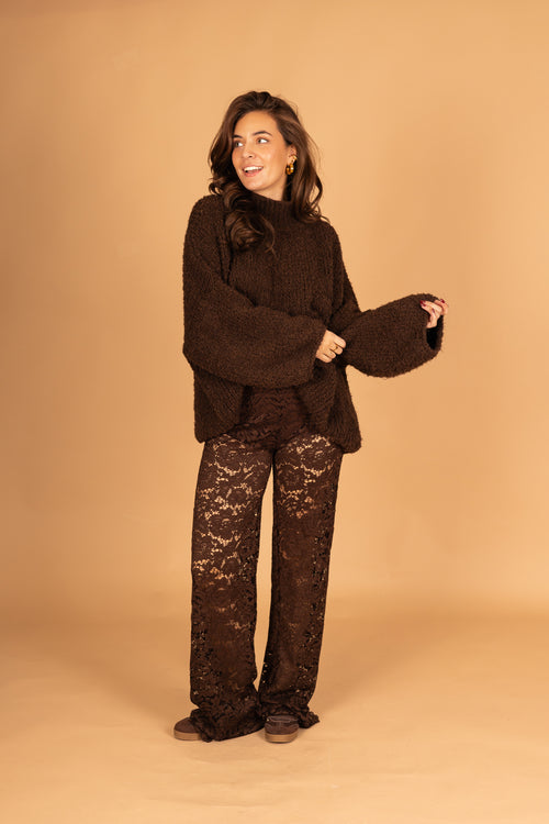 By Hilke Lace Pants Brown
