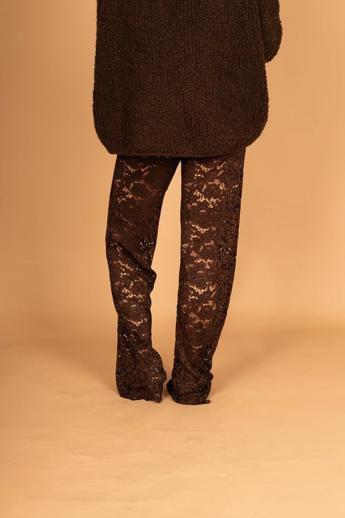 By Hilke Lace Pants Brown