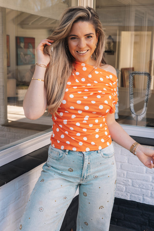 By Hilke Top Dots Orange