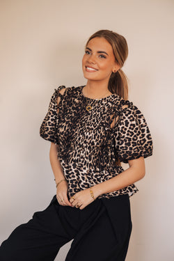 By Hilke Blouse Leopard Bo