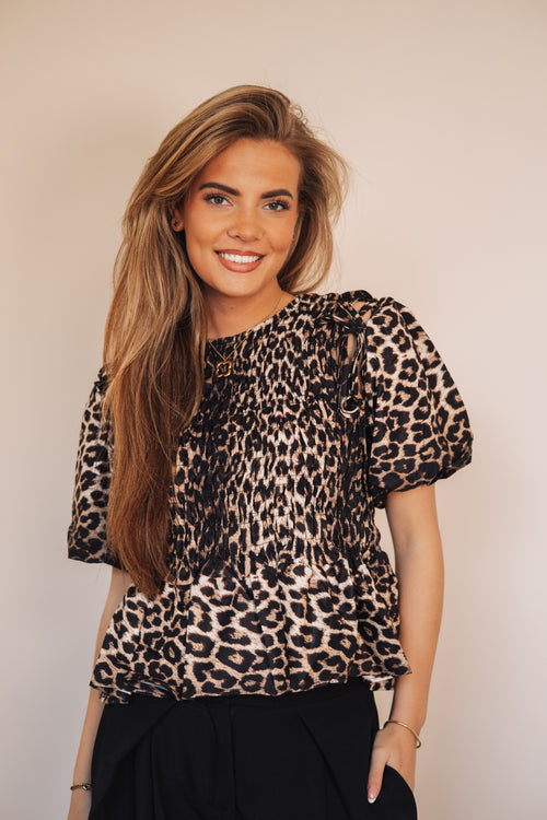 By Hilke Blouse Leopard Bo