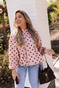 By Hilke Blouse Dots Pink