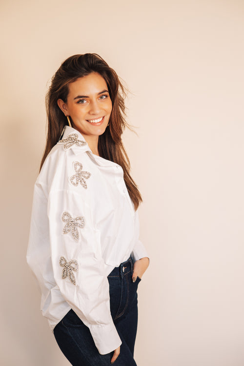 By Hilke Oversized Blouse Strass