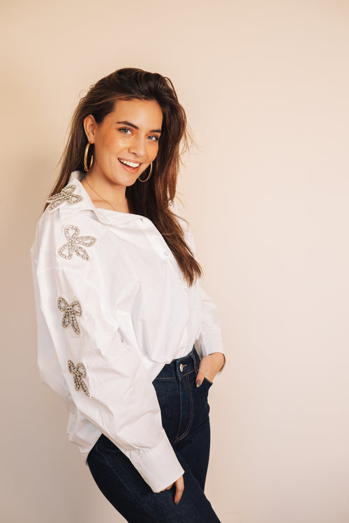 By Hilke Oversized Blouse Strass