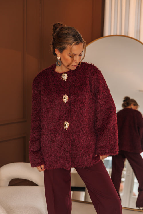 By Hilke Olive sweater Bordeaux