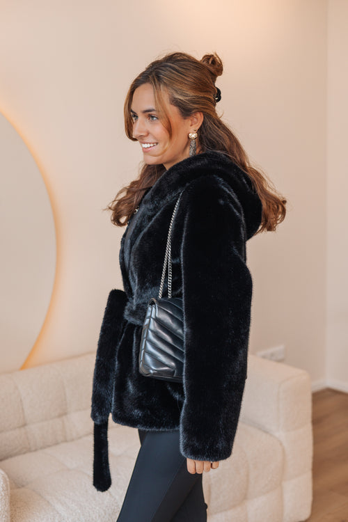 By Hilke Furry Coat Maeve Black