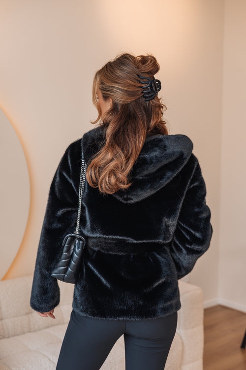 By Hilke Furry Coat Maeve Black