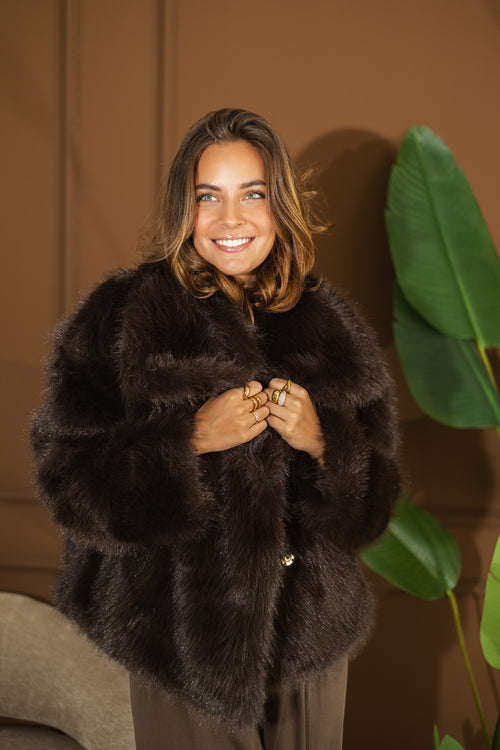 By Hilke Fur Coat Choco