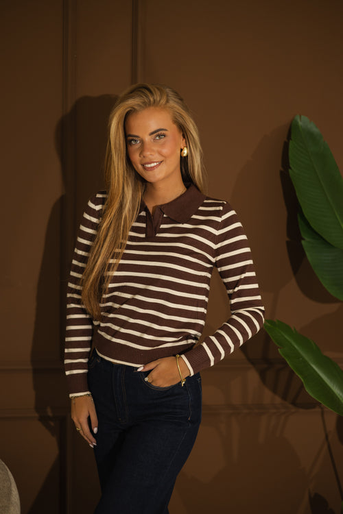 By Hilke Stripe Pull Choco