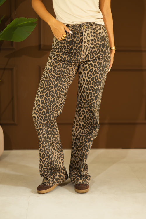 By Hilke Straight  Leg Leopard Jeans