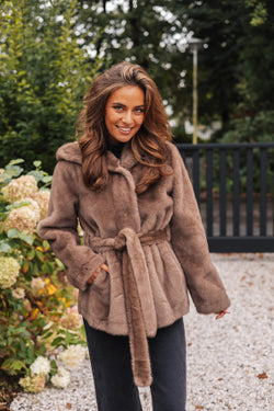 By Hilke Furry Coat Maeve Camel
