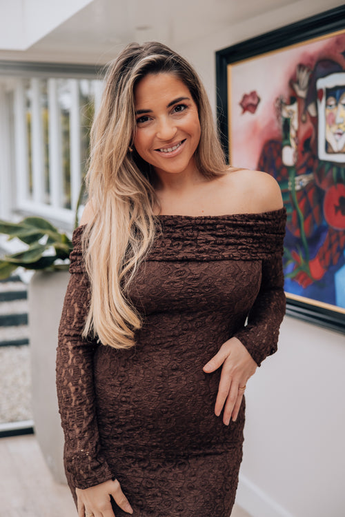 By Hilke Lace Dress Soraya Chocolate