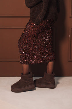 By Hilke Skirt Sequin Maeve Brown